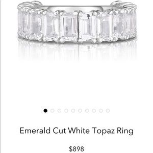 Emerald Cut White Topaz Ring